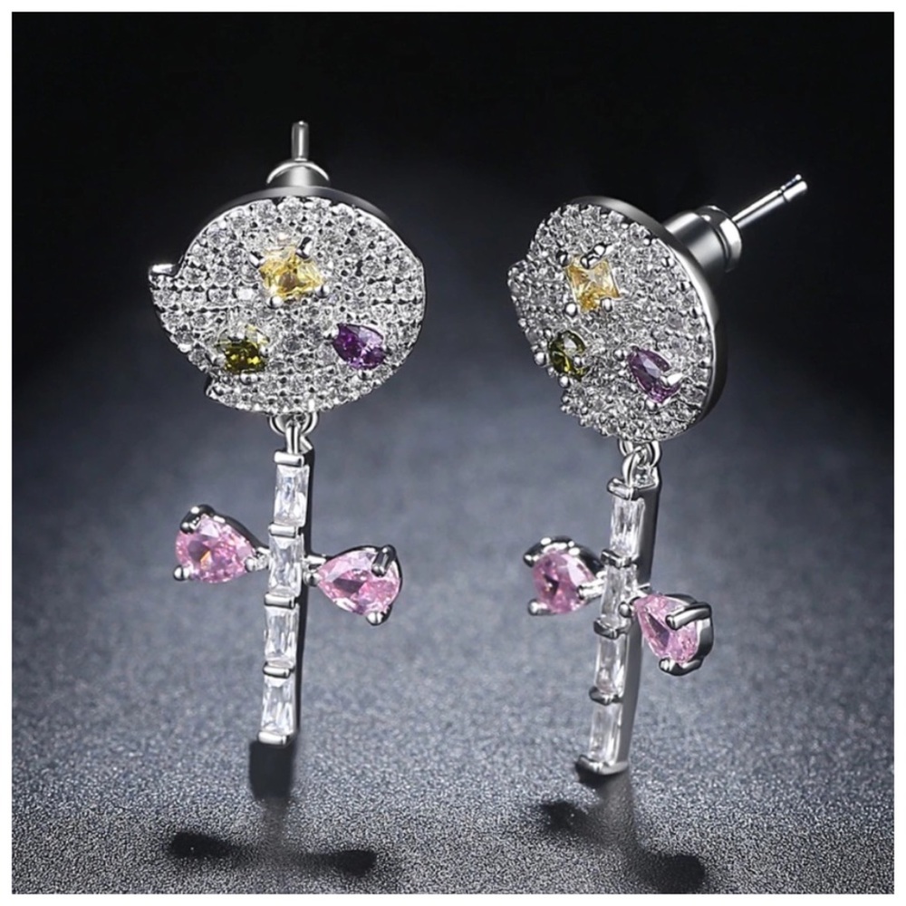 Swarovski Crystals Christa Lollipop Earrings - Picture 4 of 4